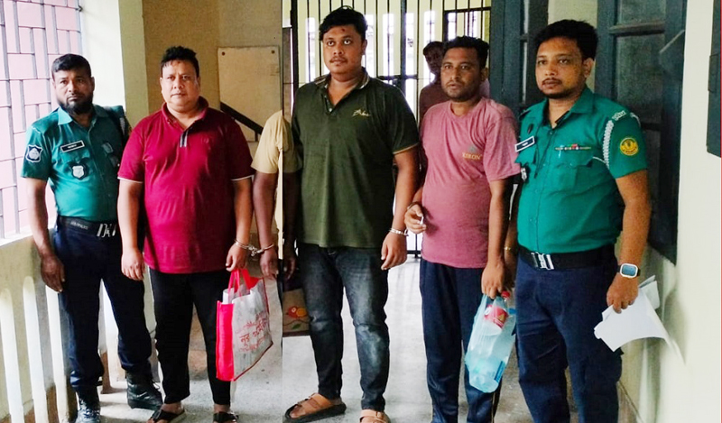 রাজশাহীতে ১৫ মামলার আসামি জুলুসহ  তিনজন গ্রেফতার, হাজতে প্রেরণ