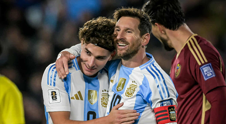 মেসির জোড়া গোলে ভেনেজুয়েলাকে উড়িয়ে দিল আর্জেন্টিনা