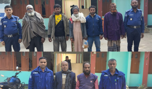 বাগমারায় ২ চেয়ারম্যানসহ আ’লীগের ৭ নেতা আটক