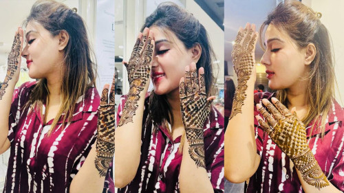 মেহেদি রাঙা হাতে ঈদ শুভেচ্ছা জানালেন মাহি