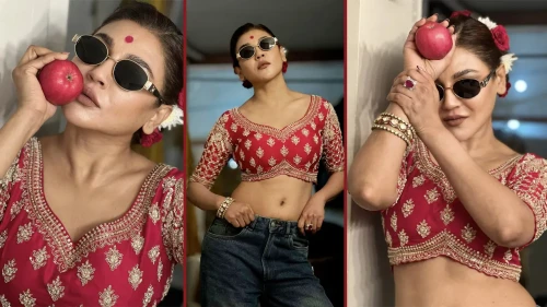 জয়ার হাতে আপেল, ক্যাপশনে রহস্য