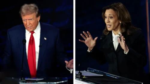 কমলার বাক্যবাণে খেই হারালেন ট্রাম্প