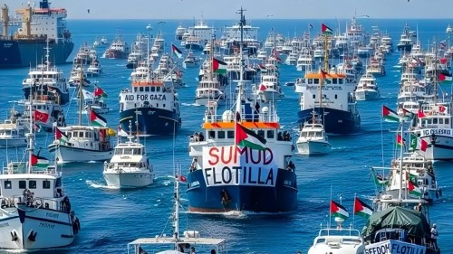 গাজার জলসীমায় পৌঁছে গেছে সুমুদ ফ্লোটিলার জাহাজ