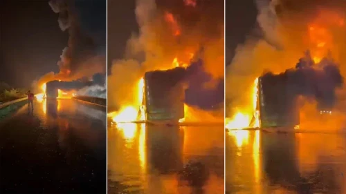 ভারতে চলন্ত বাসে ভয়াবহ আগুন, বহু হতাহতের শঙ্কা